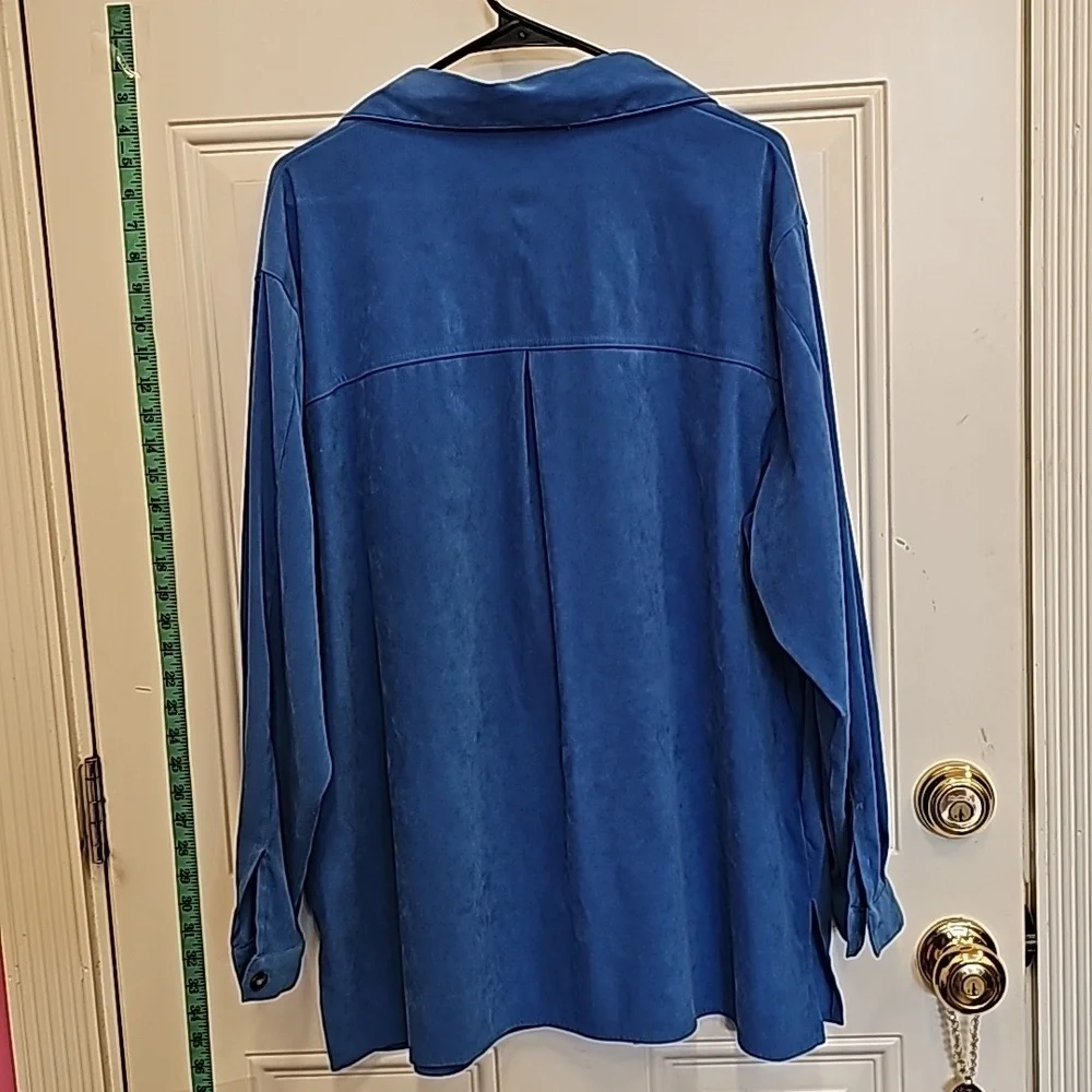 Baggy, casual, office, relax, button up, shirt, unisex, blue, long, beach, 90s